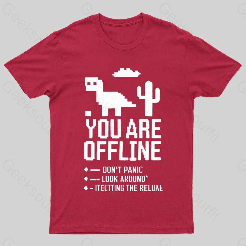 You Are Offline Geek T-Shirt Red / S