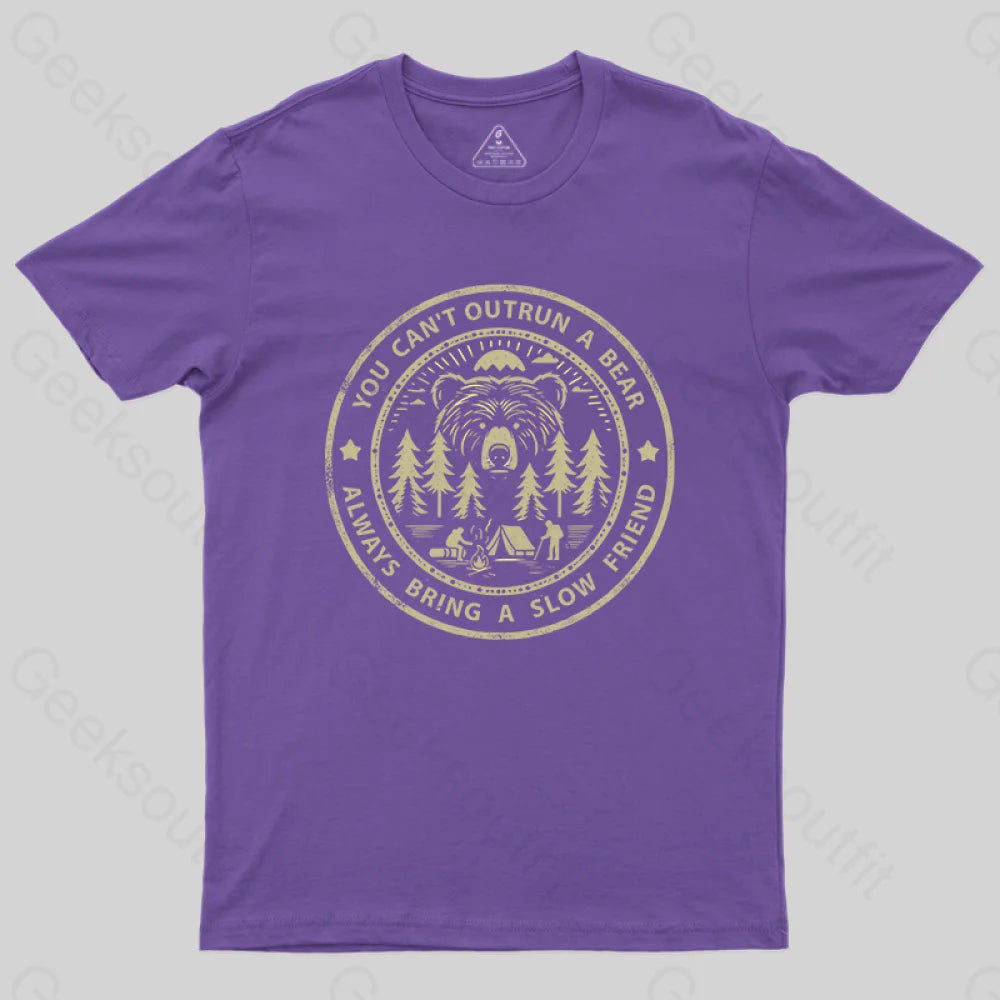 You Can’t Outrun A Bear T-Shirt Purple / S