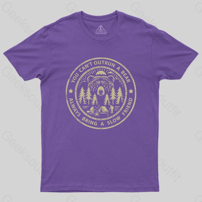 You Can’t Outrun A Bear T-Shirt Purple / S