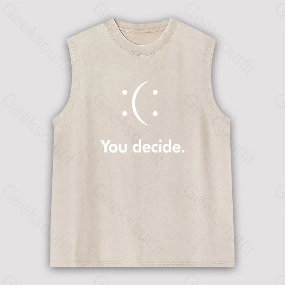 You Decide Unisex Washed Tank Apricot / S