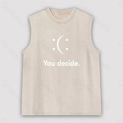 You Decide Unisex Washed Tank Apricot / S