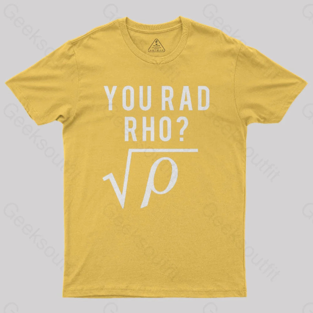 You Mad Bro Rad Rho Geek T-Shirt Yellow / S