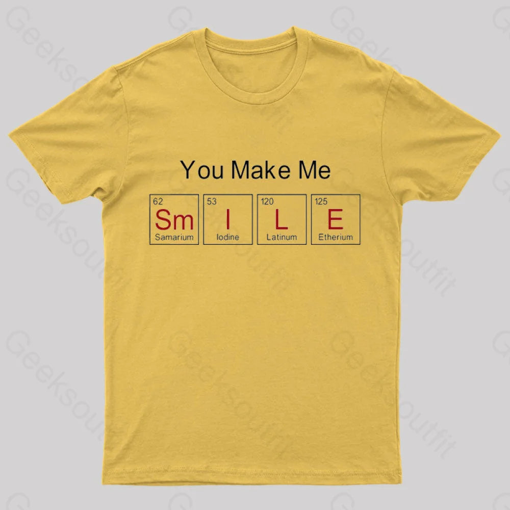 You Make Me Smile T-Shirt Yellow / S