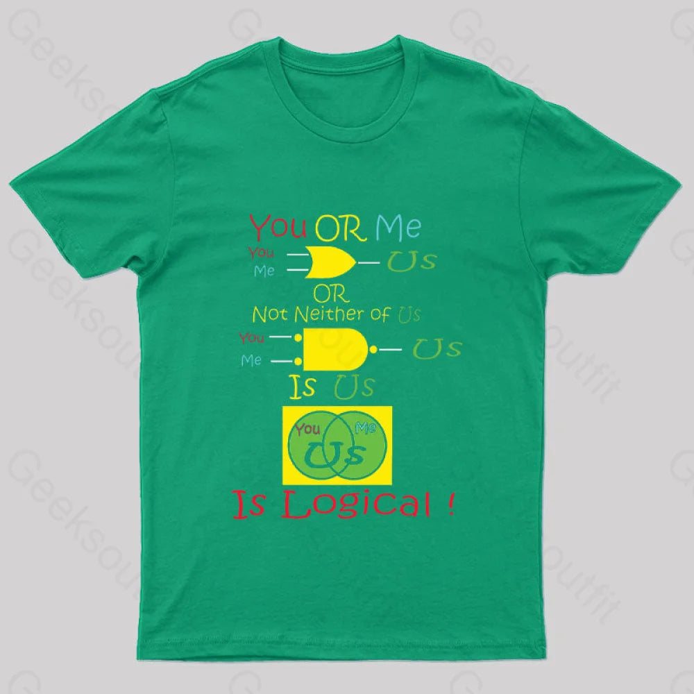 You Or Me Is Us Nerd T-Shirt Green / S