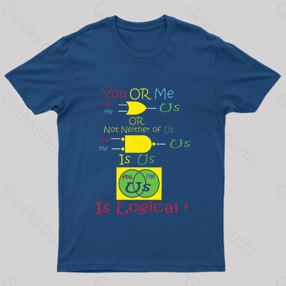 You Or Me Is Us Nerd T-Shirt Navy / S