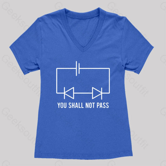 You Shall Not Pass Women’s V-Neck T-Shirt Royal Blue / S