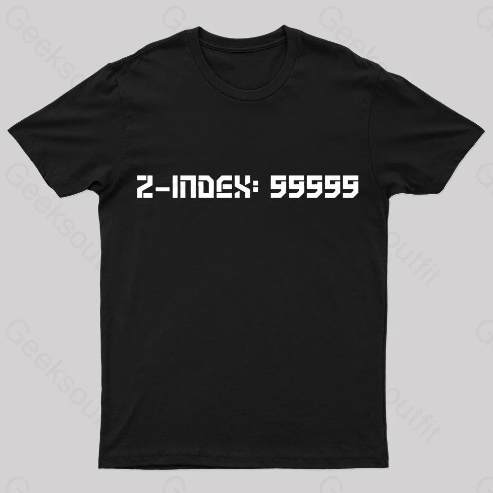 Z-Index 99999 Nerd T-Shirt Black / S