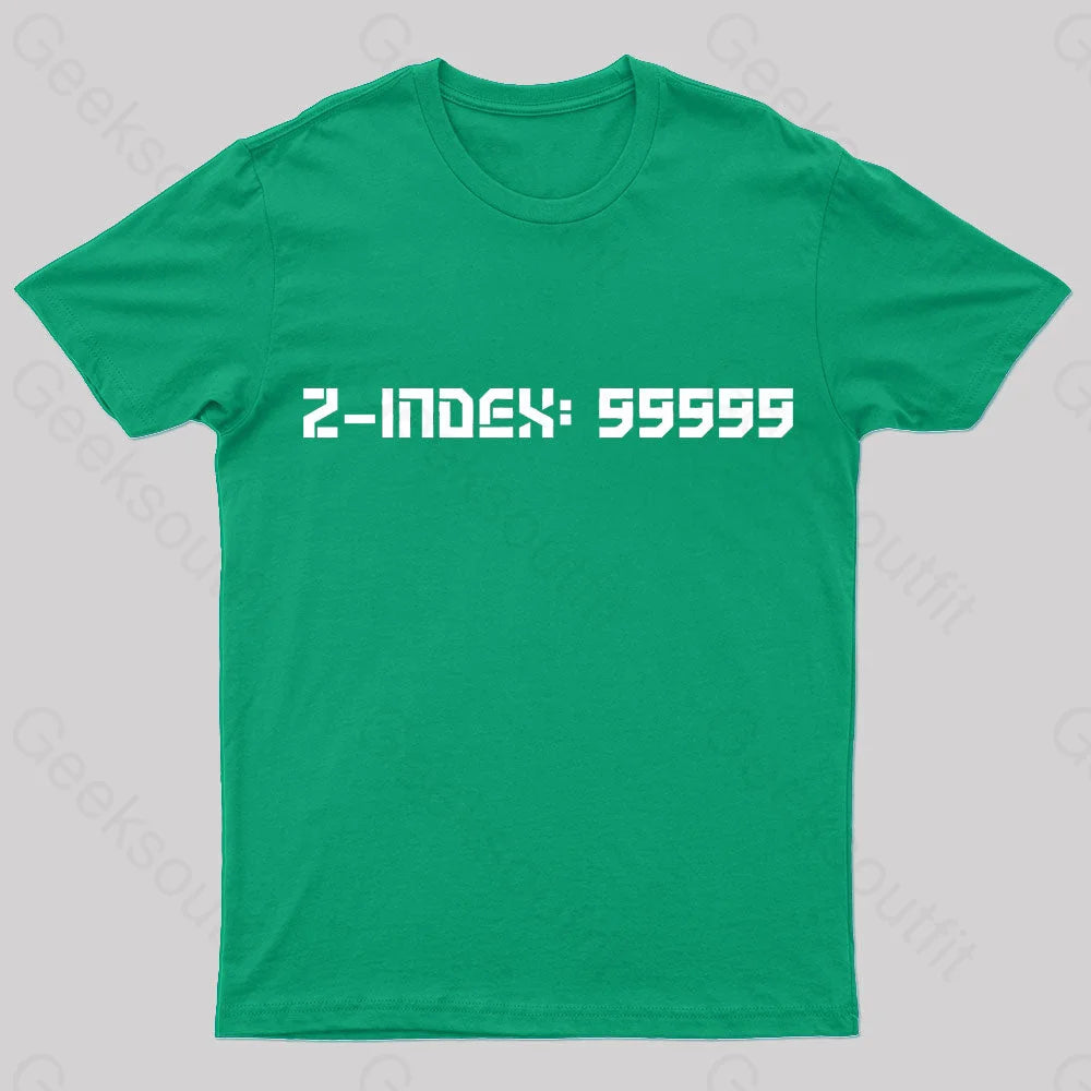 Z-Index 99999 Nerd T-Shirt Green / S