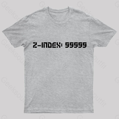 Z-Index 99999 Nerd T-Shirt Grey / S