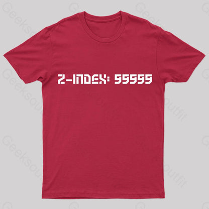 Z-Index 99999 Nerd T-Shirt Red / S