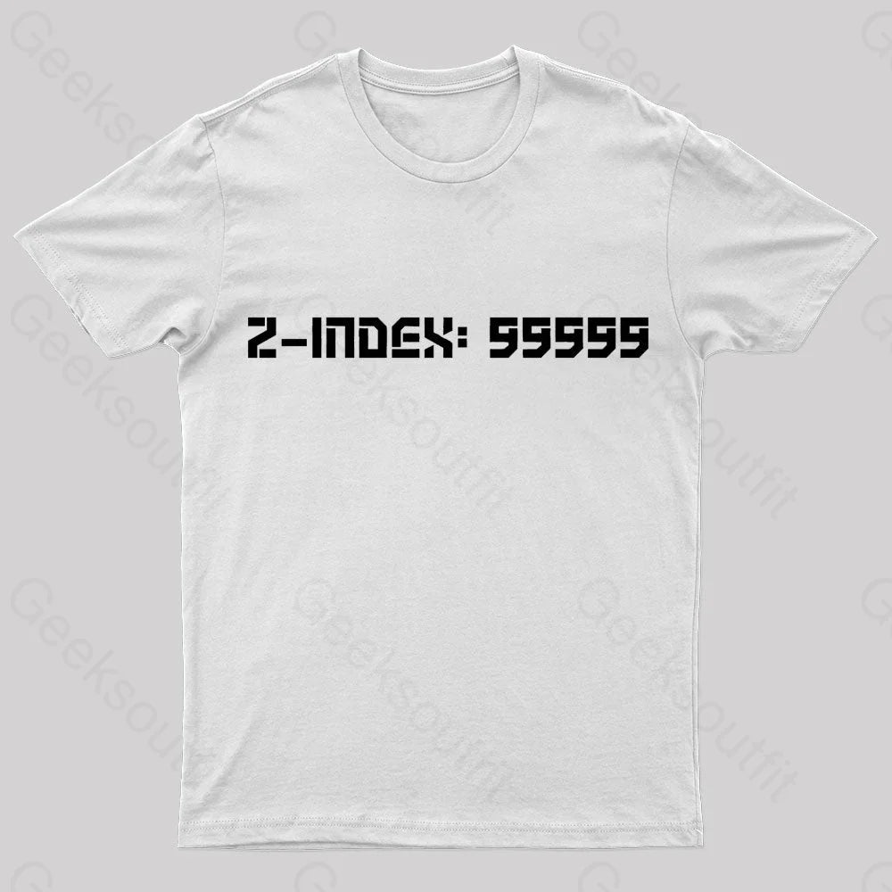 Z-Index 99999 Nerd T-Shirt White / S