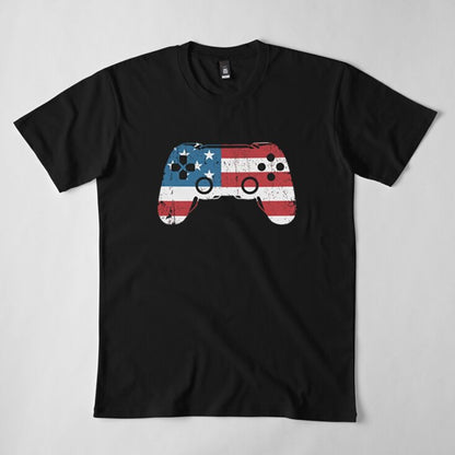 American Flag Video Game T-Shirt - Geeksoutfit