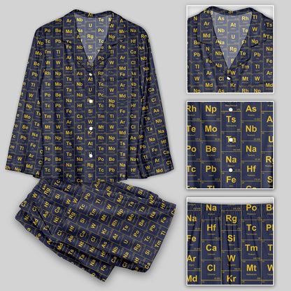 Chemical Elements Navy Pajamas Set - Geeksoutfit