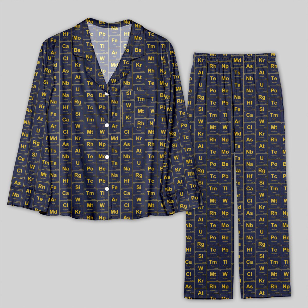 Chemical Elements Navy Pajamas Set - Geeksoutfit