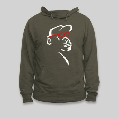 Monkey With Red Glasses Hoodie - Geeksoutfit