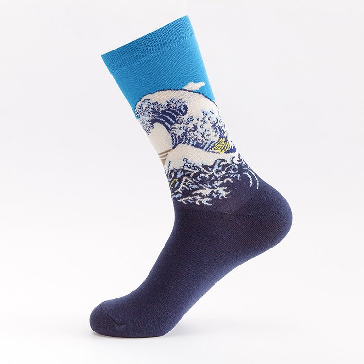 The Great Wave of Kanagawa Men's Crew Socks - Geeksoutfit